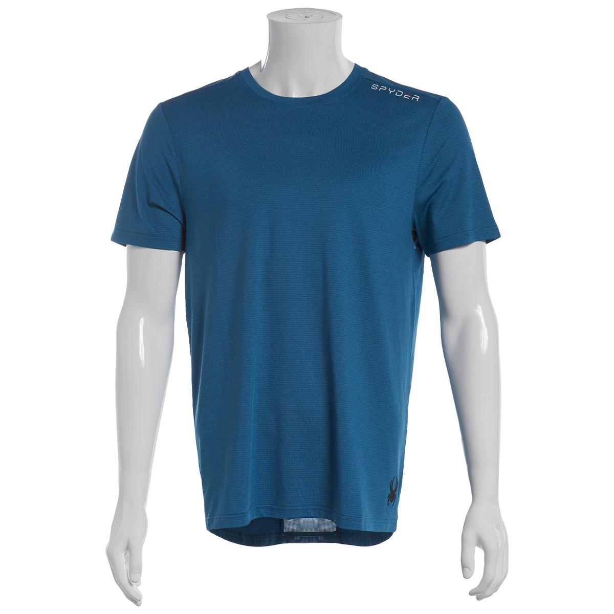 Mens Spyder Short Sleeve Jacquard Mesh Stripe Tee