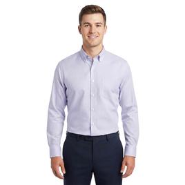 Mens Christian Aujard Fitted Plaid Dress Shirt - Purple Plaid