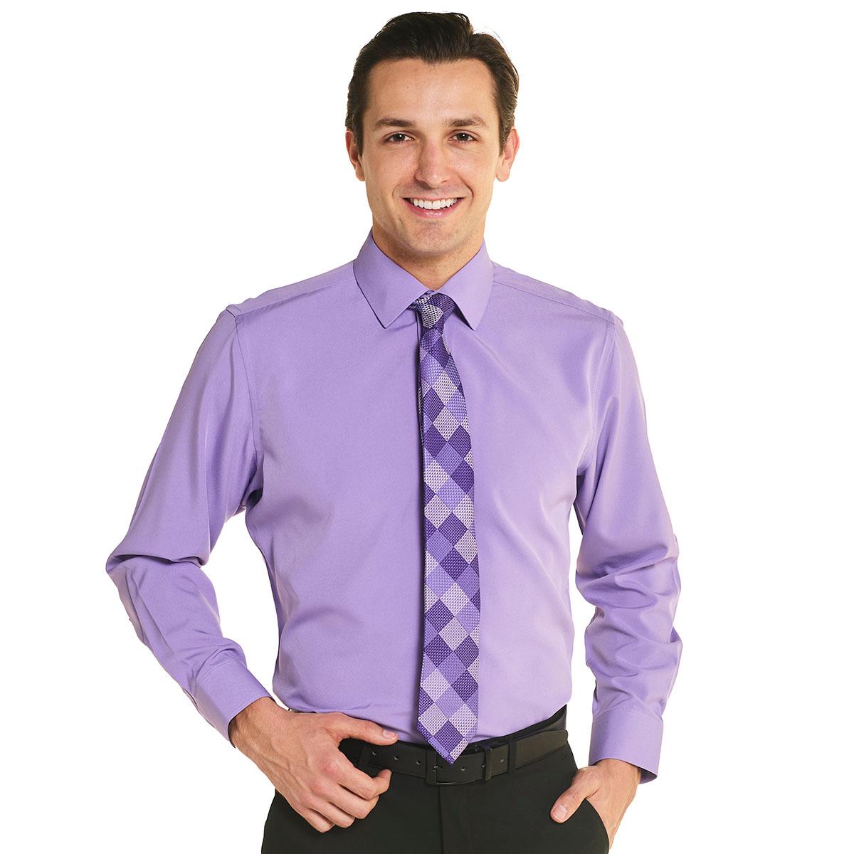 Mens Christian Aujard Slim Stretch Dress Shirt - Viola