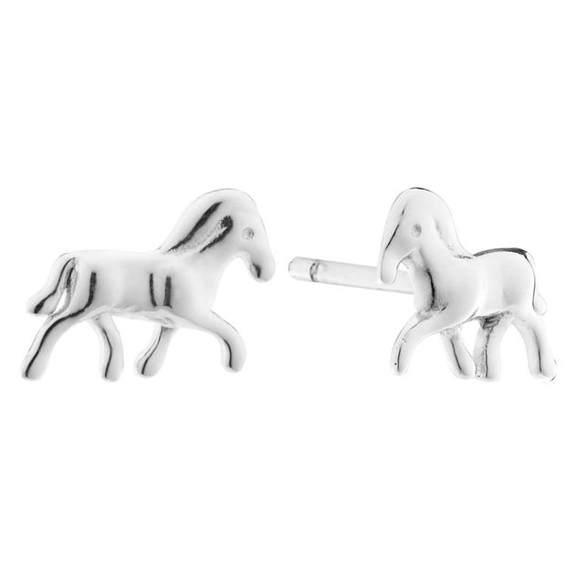 Athra 8mm Sterling Silver Horse Stud Earrings