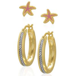 Accents by Gianni Argento Starfish Stud & Hoop Earrings