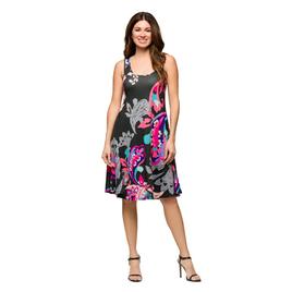 Womens 24/7 Comfort Apparel Pink Paisley Tank Swing Dress