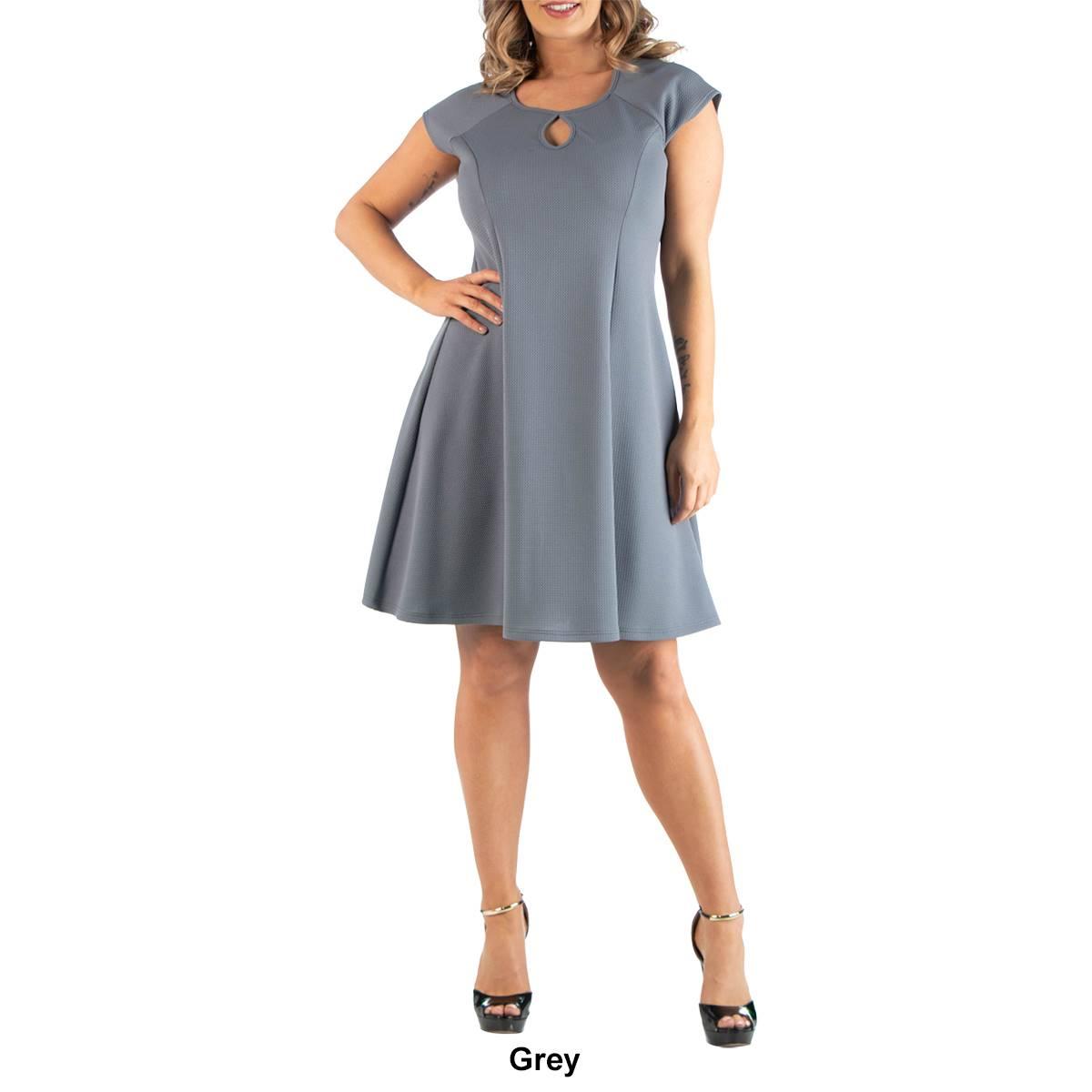 Plus Size 24/7 Comfort Apparel Keyhole Neck Dress