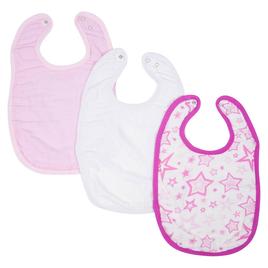 Baby Girl MiracleWare(R) 3-Pack Stars Muslin Adjustable Bib