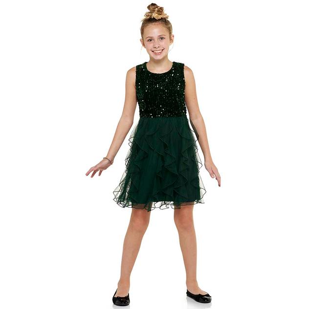 Girls (7-16) Speechless® Sequin Bodice Cascade Skirt Dress