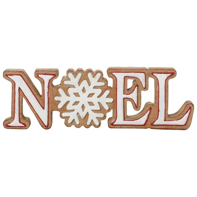K&K Interiors Resin Noel Cut Out with Snowflake Center