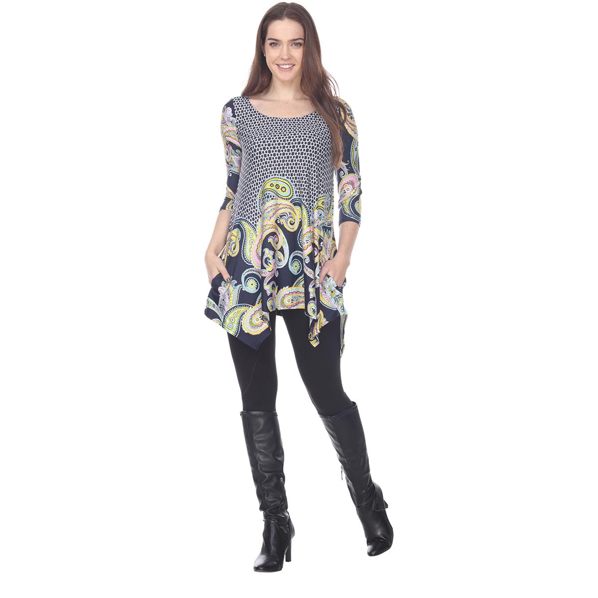 Womens White Mark Teagan Bold Print Tunic