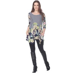 Womens White Mark Teagan Bold Print Tunic