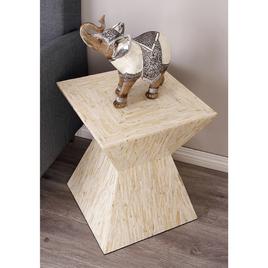 9th & Pike® Beige Mussel Shells And Wood Accent Table