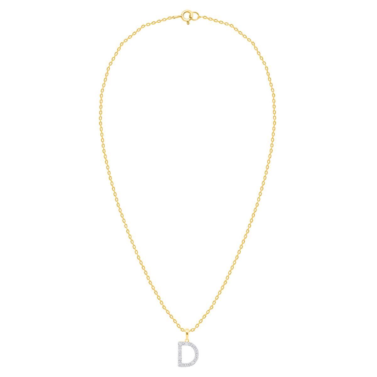 Nova Star® Gold-Plated Lab-Grown Diamond Initial D Pendant