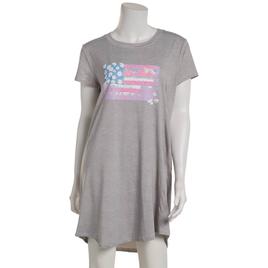 Womens Jaclyn Short Sleeve Patriotic Flag Nightshirt