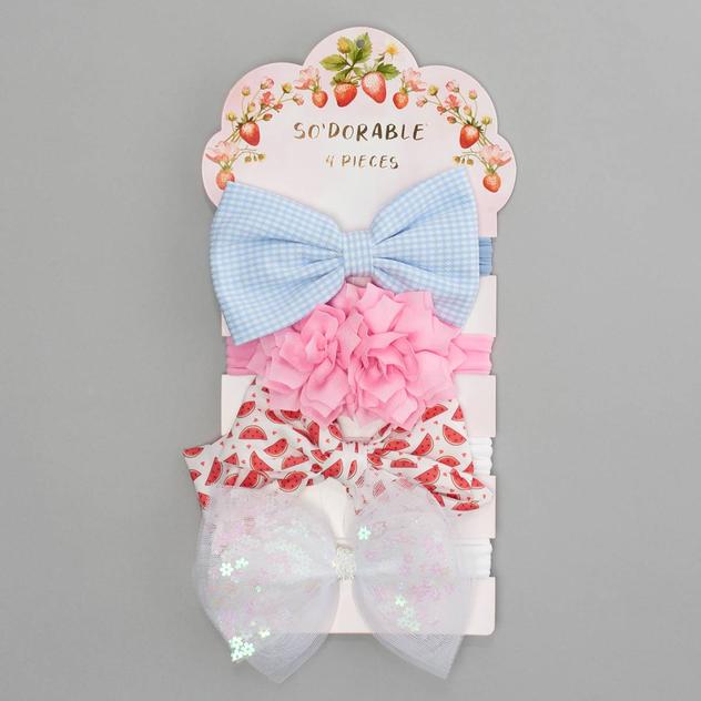 Baby Girl so'dorable® 4pc. Picnic Pack Bows & Flower Headwraps