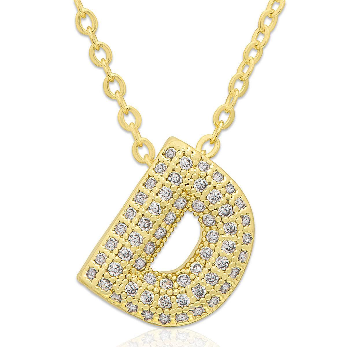 Accents by Gianni Argento 14kt. Gold Bubble Initial D Pendant