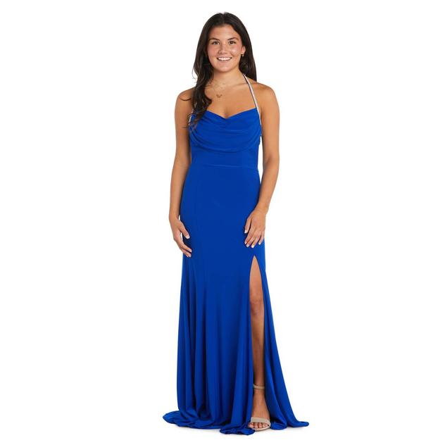 Juniors Morgan & Co. ITY Drape  Rhinestone Strap Sheath Dress