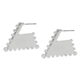 Steve Madden Silver Trapeze Beaded Hoop Earrings