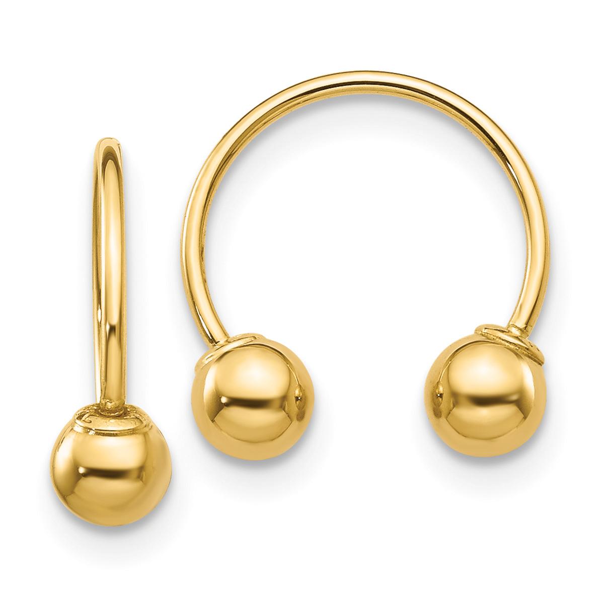 Gold Classics(tm) 14kt. Madi K Open Hoop Beaded Earrings
