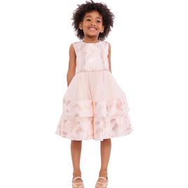 Girls (4-6x) Bonnie Jean Floral Foiled Bodice Double Skirt Dress