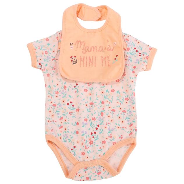 Baby Girl (NB-9M) Mini Hop Mama's Mini Me Floral Bodysuit & Bib