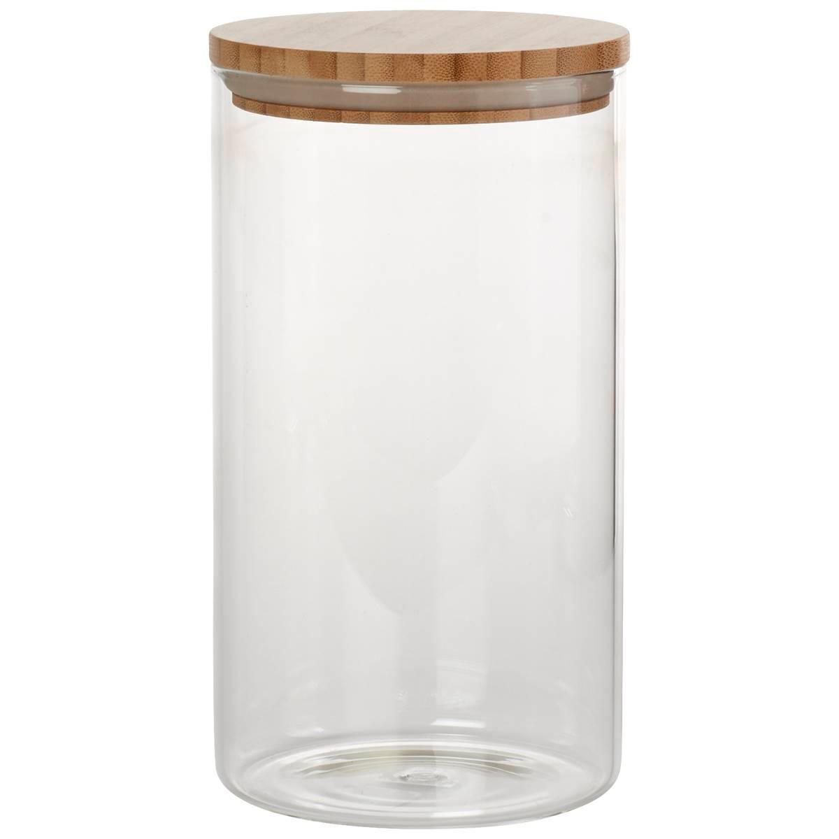 Global Market Glass Canister With Bamboo Wood Lid