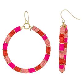 Ashley Cooper(tm) Multi Pink Color Block Gypsy Hoop  Earrings