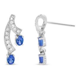 Haus of Brilliance 14kt. White Gold Blue Tanzanite Stud Earrings