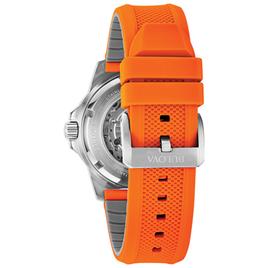 Mens Bulova Marine Star Orange Silicone Strap Watch - 98A226