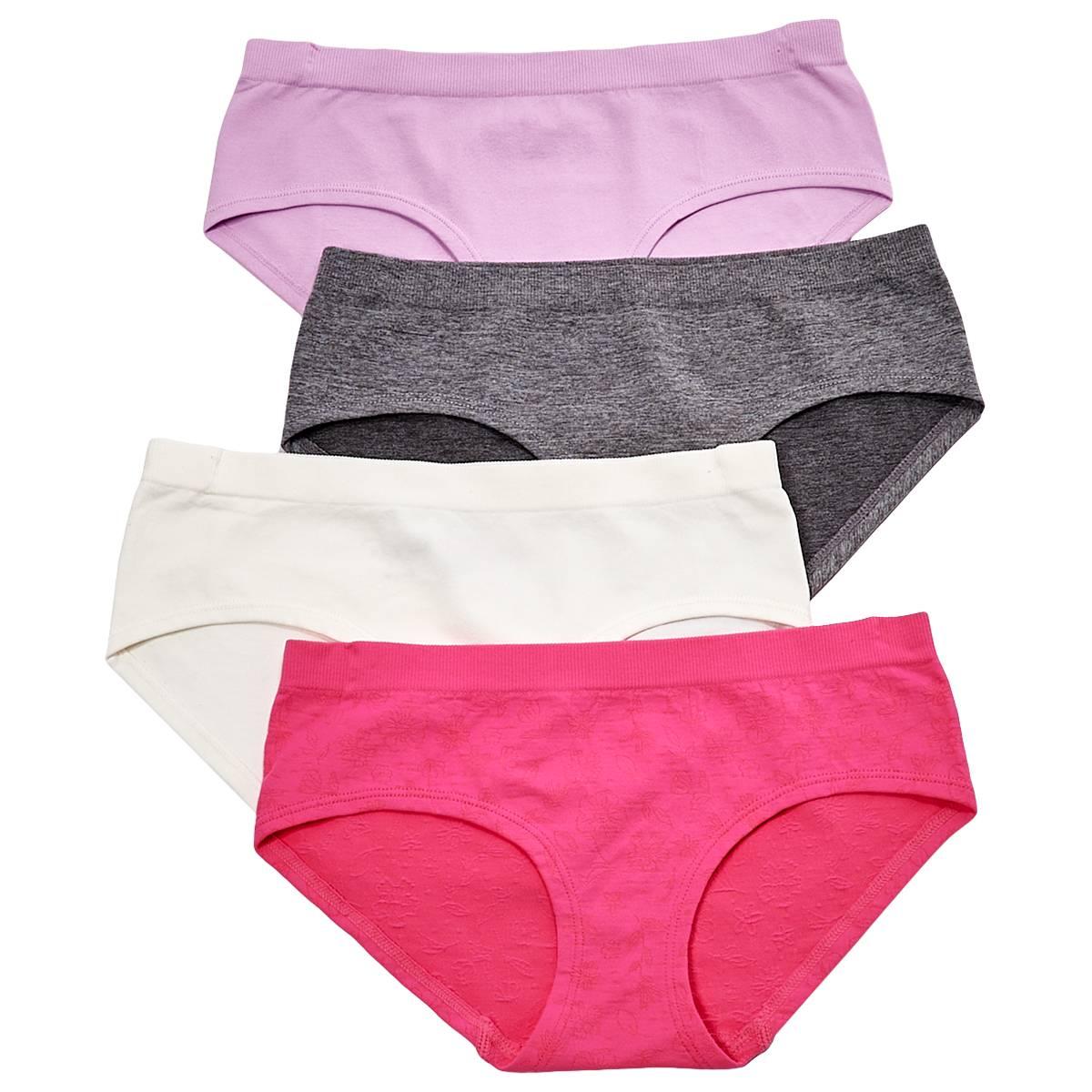Girls (7-16) Rene Rofe(R) Elizabeth 4pk. Floral Seamless Hipsters