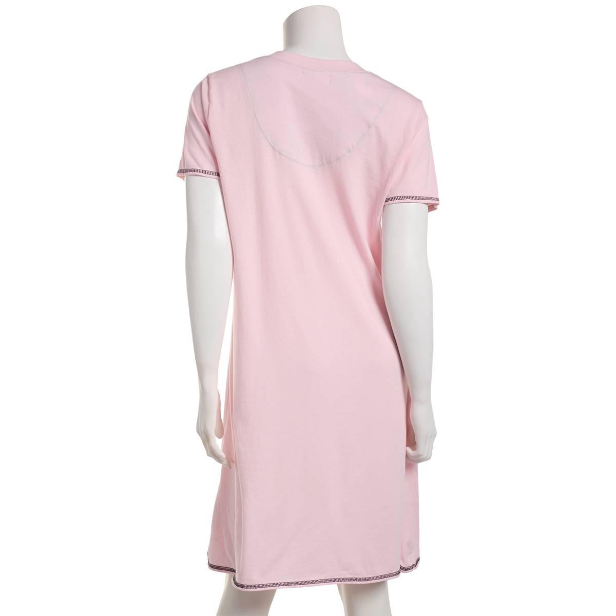 Womens René Rofé® Feline Sleepy Cat Embroidered Nightshirt
