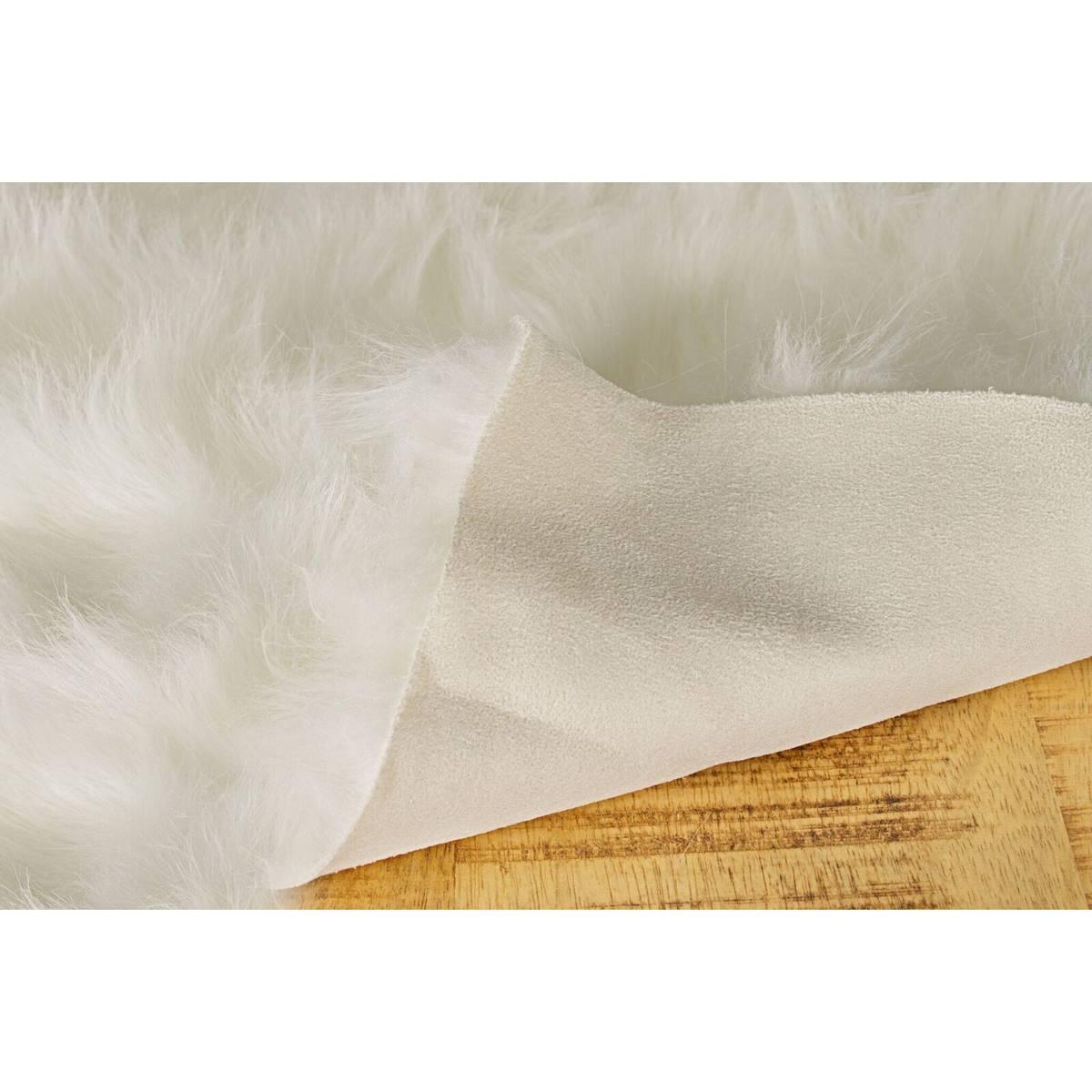 9th & Pike® Off White Faux Sheepskin Shag Accent Rug