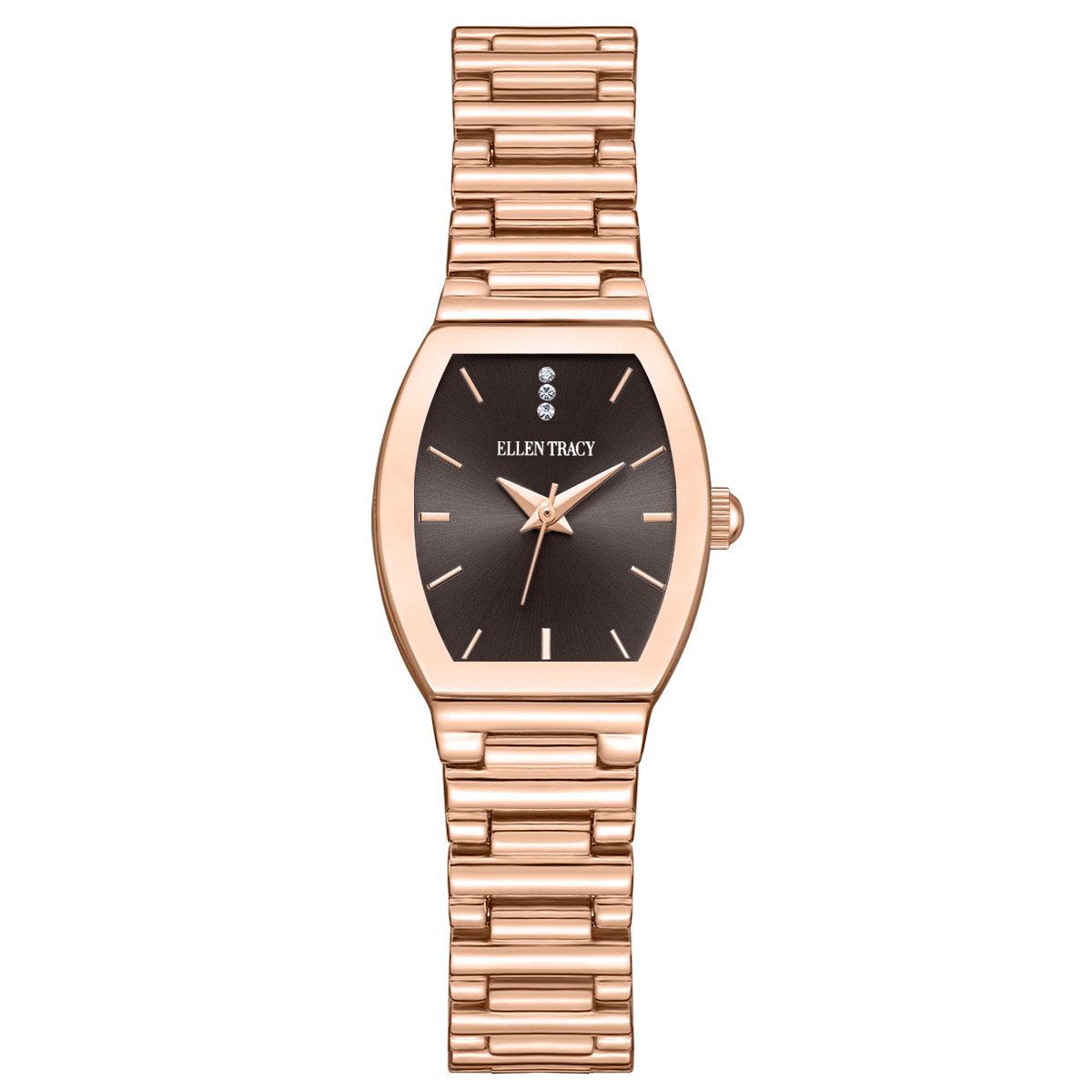 Womens Ellen Tracy Gold-Tone Tonneau Bracelet Watch - ET5464RG