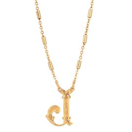 1928 Gold Tone Initial J Pendant Necklace