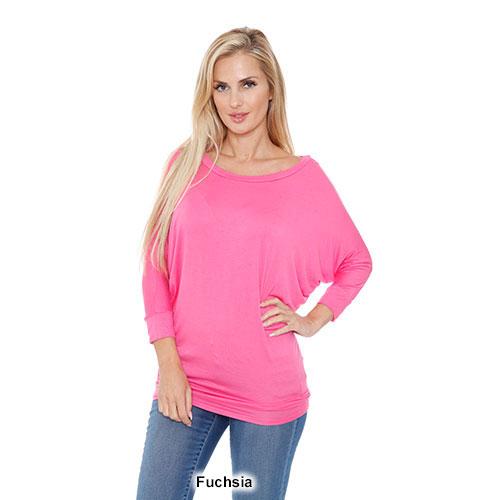 Womens White Mark Banded Dolman Center Marled Top