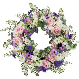 Northlight Seasonal Artificial Mixed Floral & Fern Spring Wreath