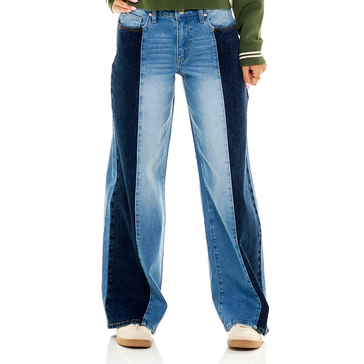 Juniors Madden Girl Color Block Wide Leg Jeans