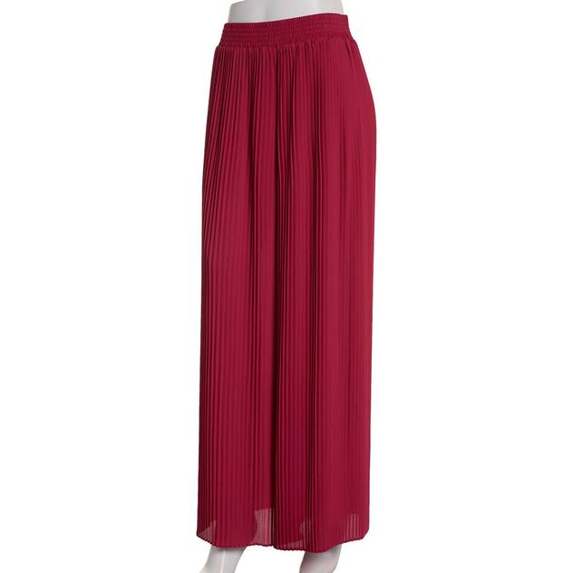 Womens Nicole Miller Solid Crinkle Pleated Pants