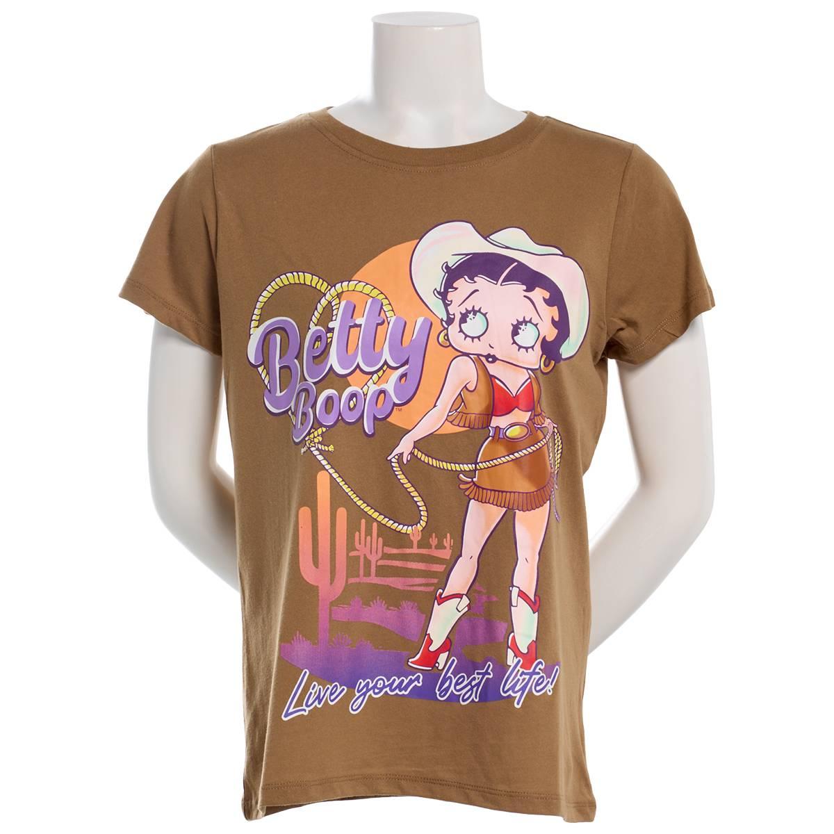 Juniors Freeze Betty Boop Western Girlfriend Tee