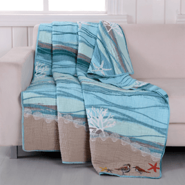 Greenland Home Fashions™ Maui Reversible Quilted Throw Blanket