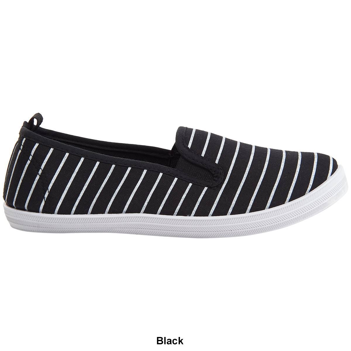Womens Ashley Blue Stripe Twin Gore Flats