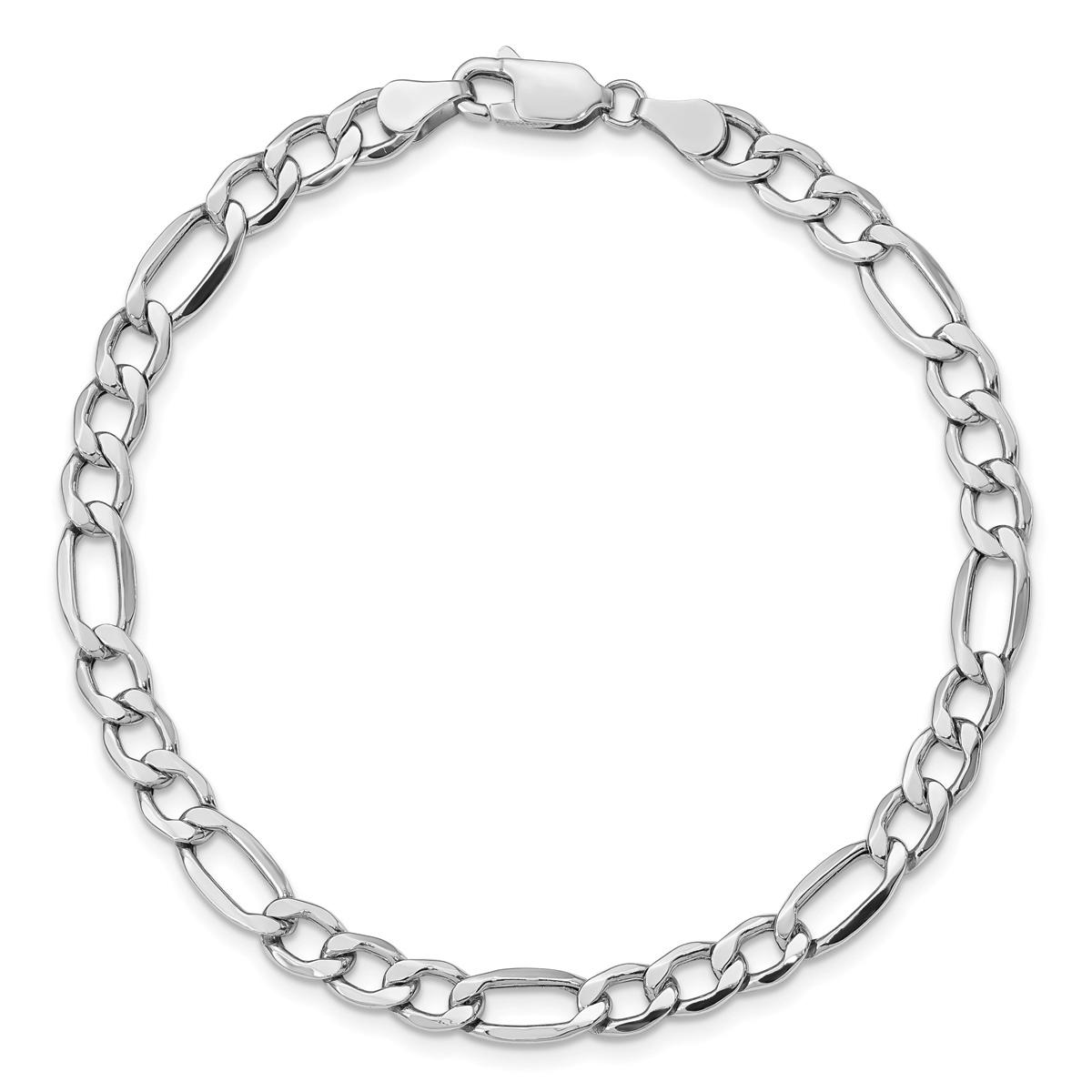 Mens Gold Classics™ 5.75mm. White Gold Semi Solid Figaro Necklace