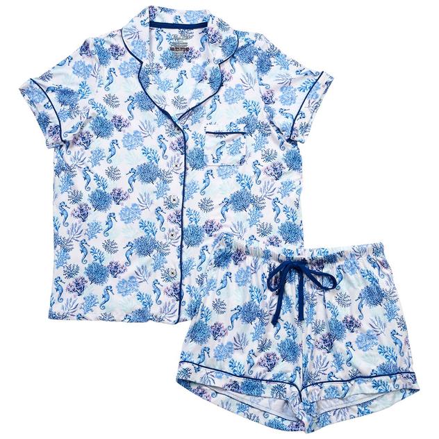 Womens René Rofé® Short Sleeve Sea Life Pajama Set