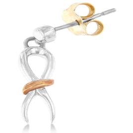 Haus of Brilliance Two-Tone Sterling Silver Ribbon Earrings