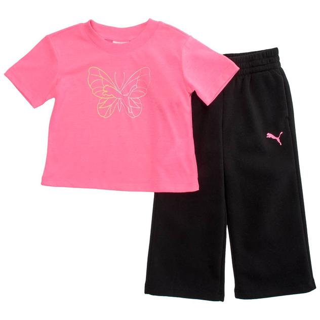 Toddler Girl Puma® Short Sleeve Butterfly Tee & Sweatpants Set