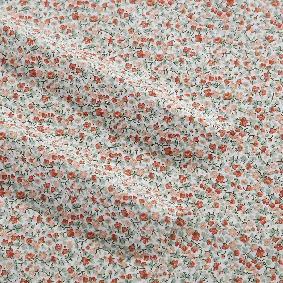 Laura Ashley Emogene 100% Cotton Orange Floral Sheet Set