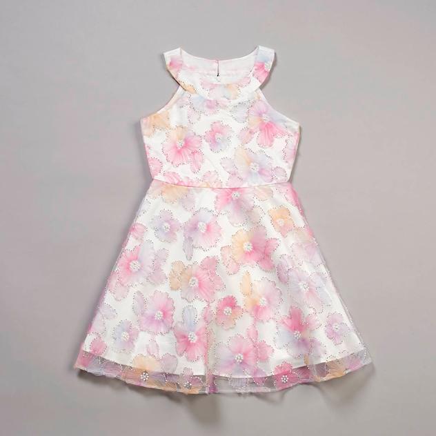 Girls (7-16) Rare Editions Halter Beaded Soutache Dress