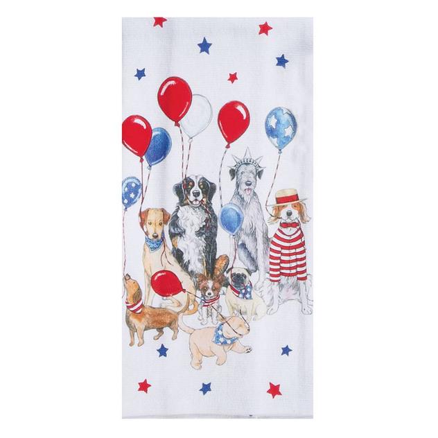 Kay Dee Patriotic Dogs with Balloons Dual Purpose Kitchen Towel