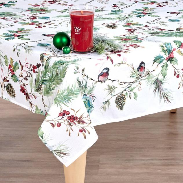 Festive Greenery Tablecloth