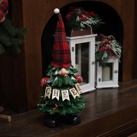 Alpine Christmas Tree Cheer Gnome Statue