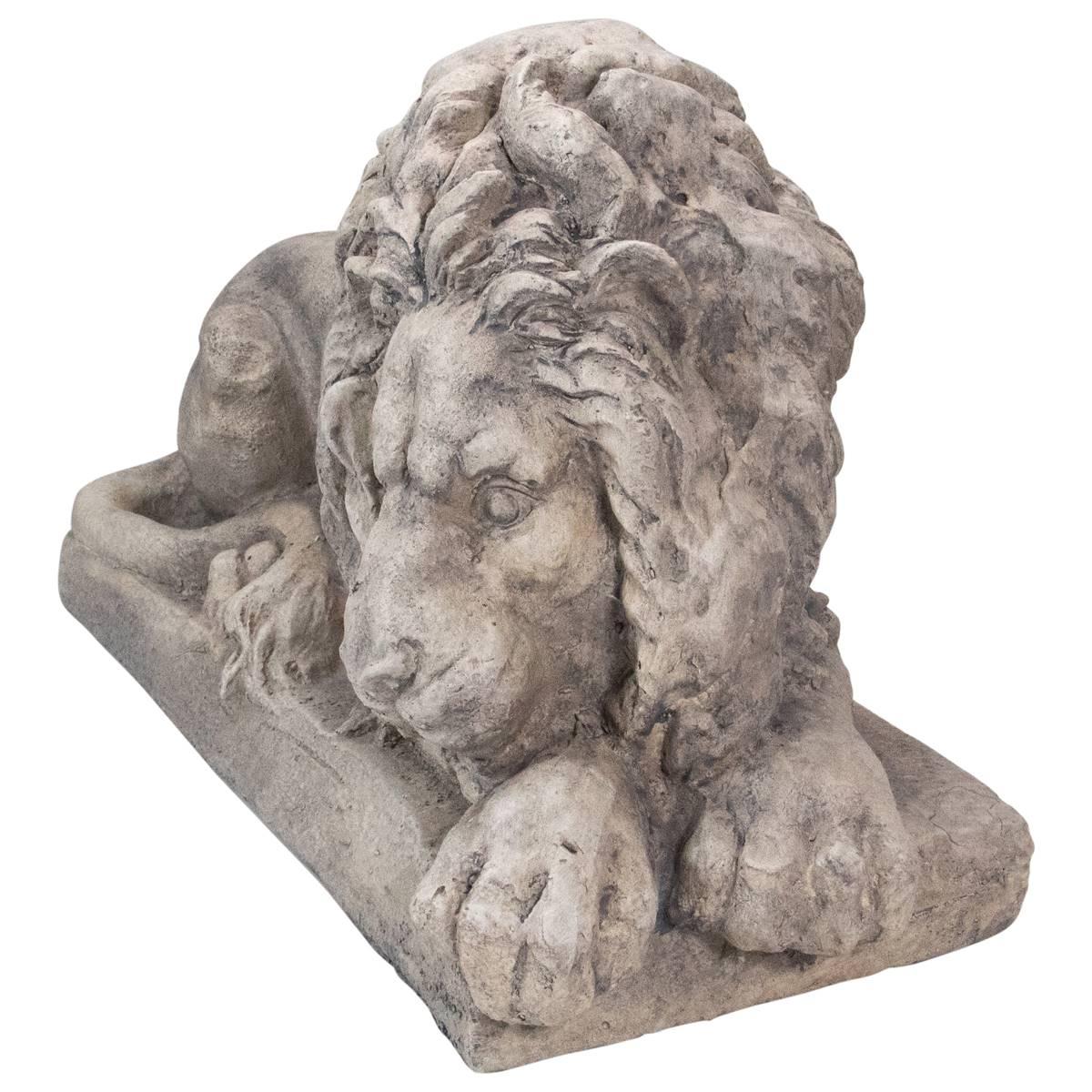 Northlight Seasonal 22in. Lying Down Lion Outdoor Garden Statue