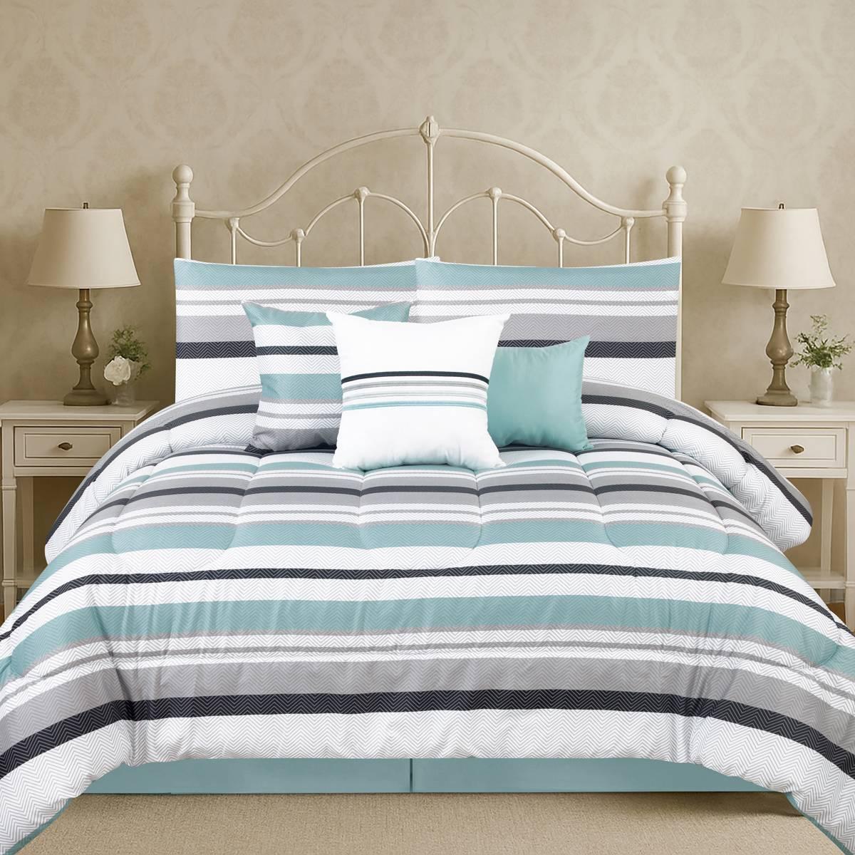 Twill Stripe 7pc. Comforter Set