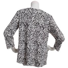 Womens Emily Daniels 3/4 Sleeve Jacquard Split Neck Blouse